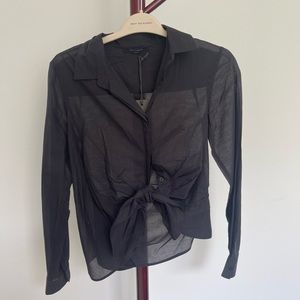 All Saints Black Strip Summer Top